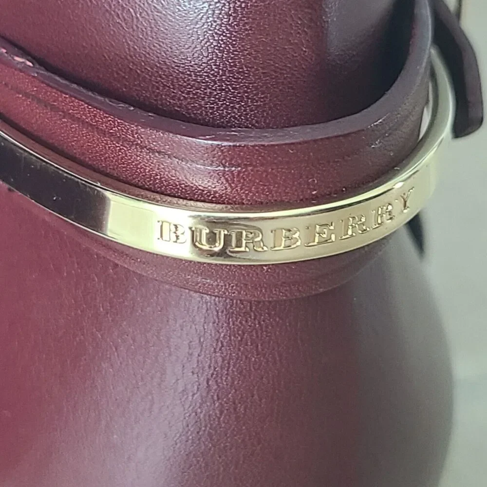 Burberry OTK tall riding buckle boots Carmack burgundy leather sz 6.5 7 37 new